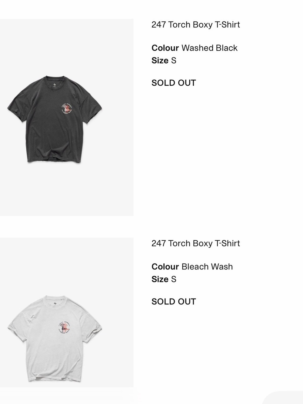 247 Torch Boxy T-Shirt - Washed Black/ Bleach Wash (Bundle)